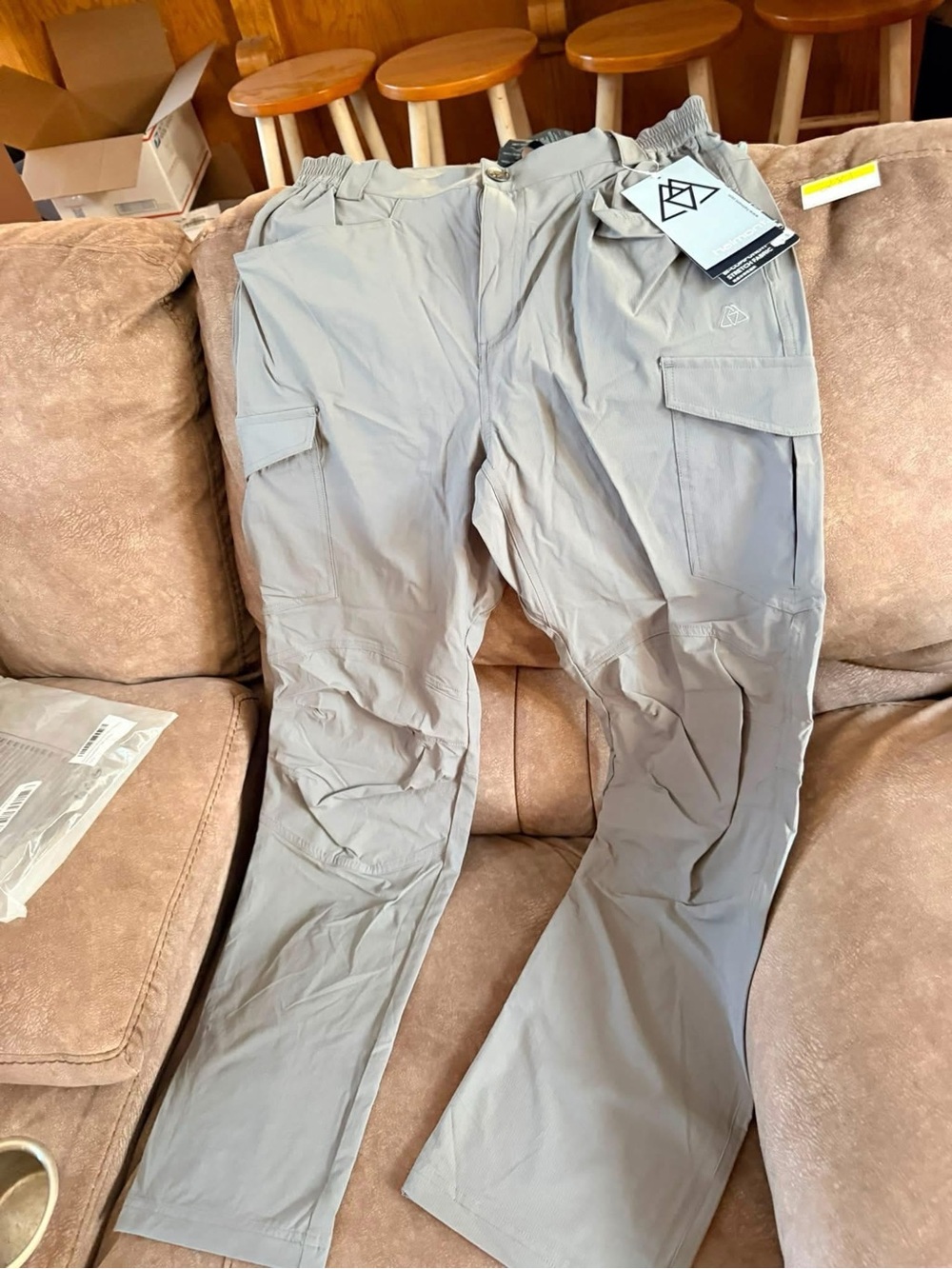Men's Cargo Pants in Light Gray with Utility Pockets